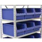Small parts shelving 2100X1000X300, 32 boxes 300x230x150 PPS +16 dividers