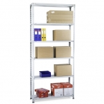 Angle shelf 2500x1000x400, 6 levels,120kg/level, gray upright/galv. shelves