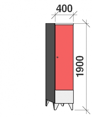 Locker 1x400, 1900x400x545 short door