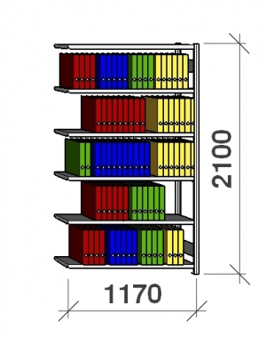 Extension bay 2100x1170x300 200kg/shelf,6 shelves