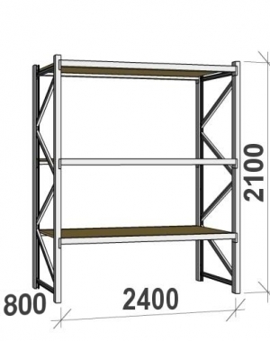 Starter bay 2100x2400x800 300kg/level,3 levels with chipboard