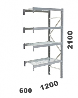 Laoriiul jätkuosa 2100x1200x600, 500kg/korrus, 4 korrust võretasapinnaga