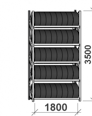 Starter Bay 3500x1800x500, 5 levels Tyre Rack MAXI