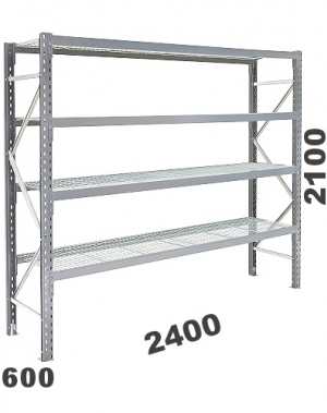 Laoriiul põhiosa 2100x2400x600, 300kg/korrus, 4 korrust võretasapinnaga