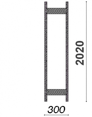 Side frame 2020x300 ZN Kasten, used