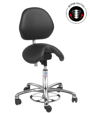Global CL Jolly saddle stool with backrest