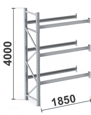 Kaubaaluste riiuli jätkuosa 4000x1850, 1000kg/alus, 8 EUR, KASTEN kasutatud