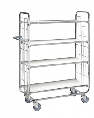 Flexibel hyllvagn 4 plan 1195x470x1590mm, 250kg/2 hjul med broms