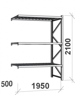 Laoriiul jätkuosa 2100x1950x500  440kg/tasapind,3 metalltasapinda MAXI