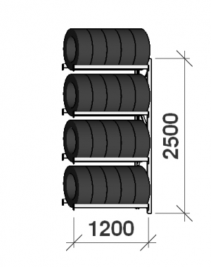 Add On Bay 2500x1200x500, 4 levels