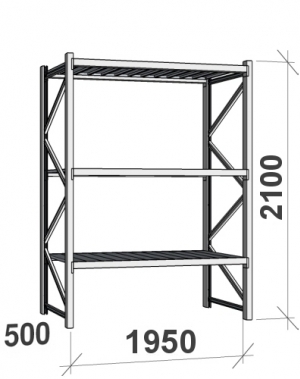 Laoriiul põhiosa 2100x1950x500 440kg/tasapind,3 metalltasapinda MAXI