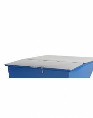Flat lid for tipping container 900 l, grey
