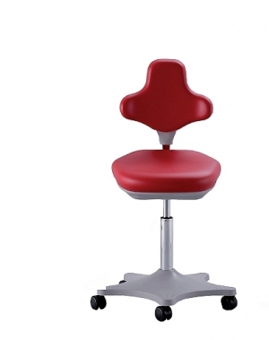 Lab Chair red with castors