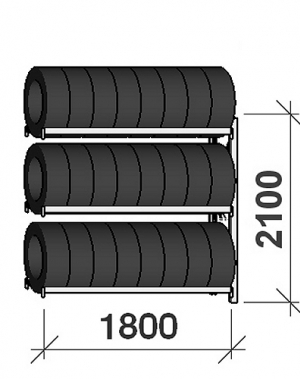 Rehviriiul, jätkuosa 2100x1800x500, 3 korrust, 480kg/tasapind MAXI kasutatud