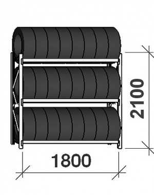 Rehviriiul, põhiosa 2100x1800x500, 3 korrust, 480kg/tasapind MAXI kasutatud