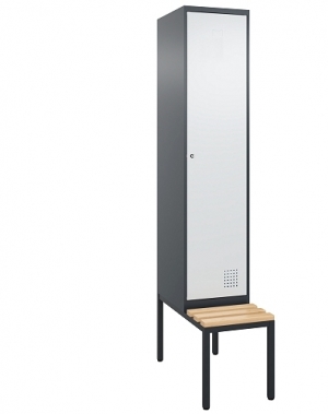 Pukukaappi 1:lla ovella 2070x400x800 jalustapenkillä CLICK