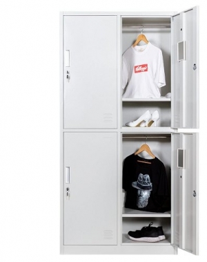 Metallist riidekapp poolkõrge 4-uksega 1820x800x500 RAL7035 CLICK