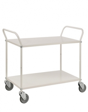 Shelf trolley 900x540 mm, 2 shelves white 250 kg.