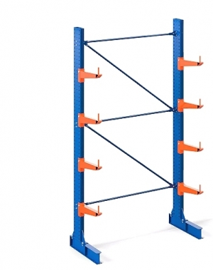 Cantilever rack Starter bay 4000Hx1500Wx900D, 2 pcs L-posts+8 arms 600mm/500kg