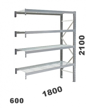 Laoriiul jätkuosa 2100x1800x600, 480kg/korrus, 4 korrust võretasapinnaga