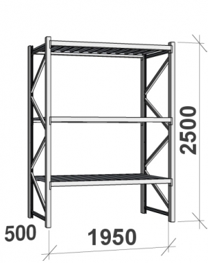 Laoriiul põhiosa 2500x1950x500 440kg/tasapind,3 metalltasapinda MAXI