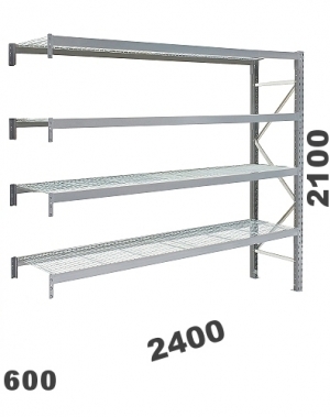 Laoriiul jätkuosa 2100x2400x600, 300kg/korrus, 4 korrust võretasapinnaga