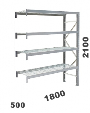 Laoriiul jätkuosa 2100x1800x500, 480kg/korrus, 4 korrust võretasapinnaga