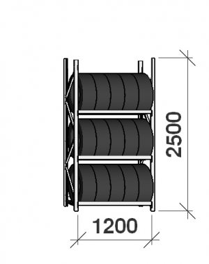 Starter Bay 2500x1200x500, 3 levels