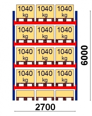 Starter bay 6000x2700 1000kg/pallet,15 EUR pallets, Optima