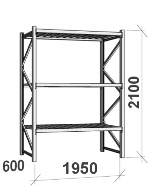 Laoriiul põhiosa 2100x1950x600 440kg/tasapind,3 metalltasapinda MAXI