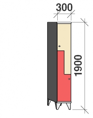 Z-kapp 1900x300x545, 2 ust