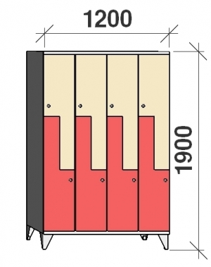 Z-locker 1900x1200x545, 8 doors