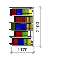 Extension bay 2100x1170x400 150kg/shelf,6 shelves