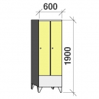 Locker 2x300, 1900x600x545 short door