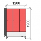 Locker 3x400, 1900x1200x545 short door