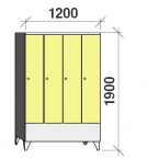 Locker 4x300, 1900x1200x545 short door