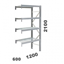 Laoriiul jätkuosa 2100x1200x600, 500kg/korrus, 4 korrust võretasapinnaga