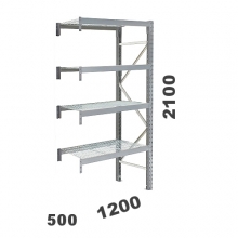 Laoriiul jätkuosa 2100x1200x500, 500kg/korrus, 4 korrust võretasapinnaga