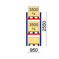 Starter bay 2550x950 3500kg/pallet,3 EUR pallets