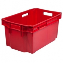 Plastic storage box 600x400x300mm, red