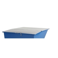 Flat lid for tipping container 1100 l, grey
