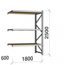 Extension bay 2500x1800x600 480kg/level,3 levels with chipboard 22mm Used