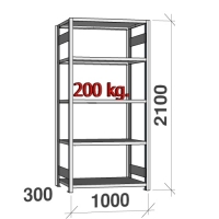 Starter bay 2100x1000x300 200kg/shelf,5 shelves