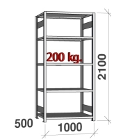 Starter bay 2100x1000x500 200kg/shelf,5 shelves