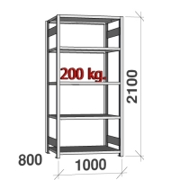 Starter bay 2100x1000x800 200kg/shelf,5 shelves