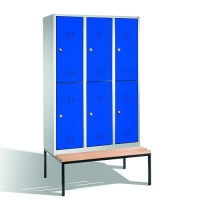 2-tier locker with bench, 6-doors, 2090x1200x500/815 mm