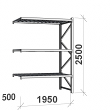 Lagerhylla följesektion 2500x1950x500 440kg/hyllplan,3 hyllor MAXI