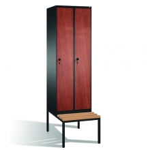 2-door locker with bench, 2090x610x815, MDF doors