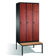 3-door locker with bench, 2090x900x815, MDF doors