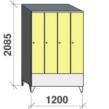 Locker 4x300, 2085x1200x545 short door, sloping top